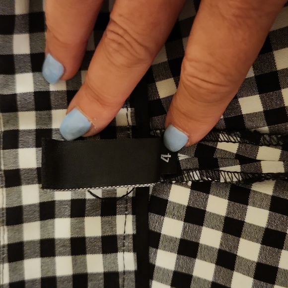 Laundry by Shelli Segal black white checkered pants size 4 - Picture 3 of 4